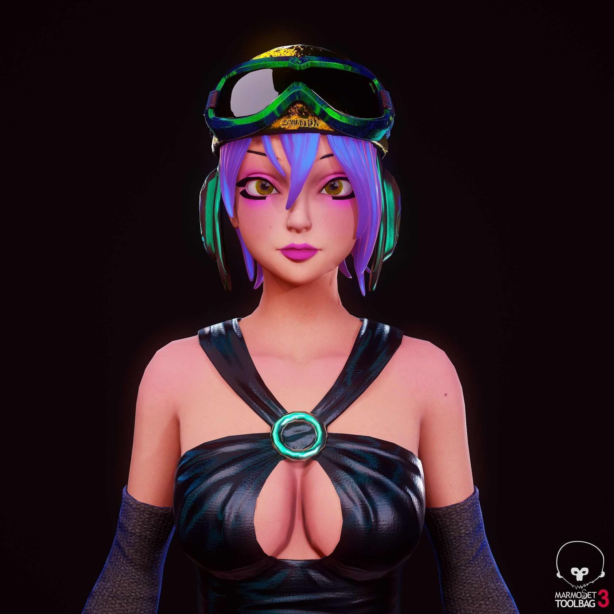 Girl 3D Model woman with hair and shorts Low-poly 3D model_1