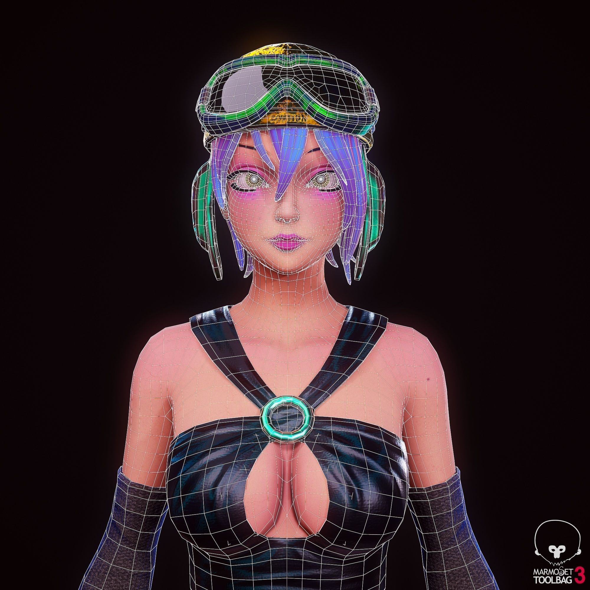 Girl 3D Model woman with hair and shorts Low-poly 3D model_2