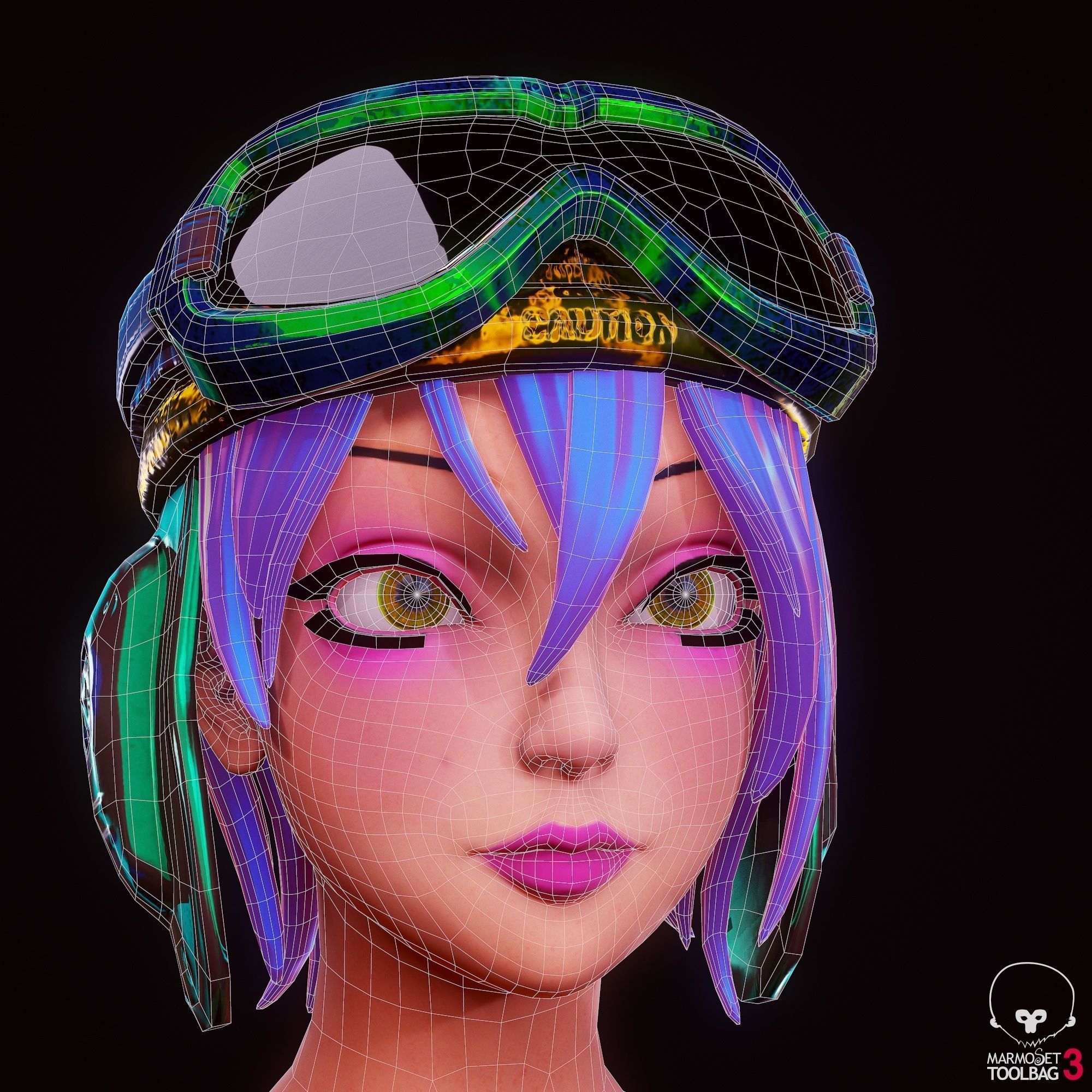 Girl 3D Model woman with hair and shorts Low-poly 3D model_23