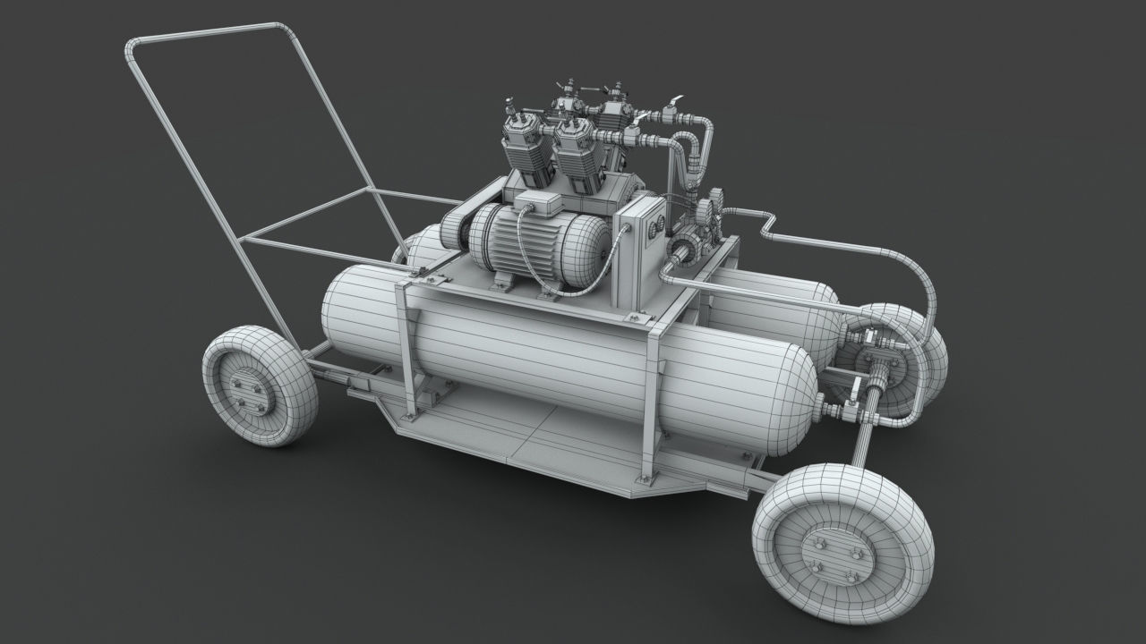 Rusted machinery device 3D model_8