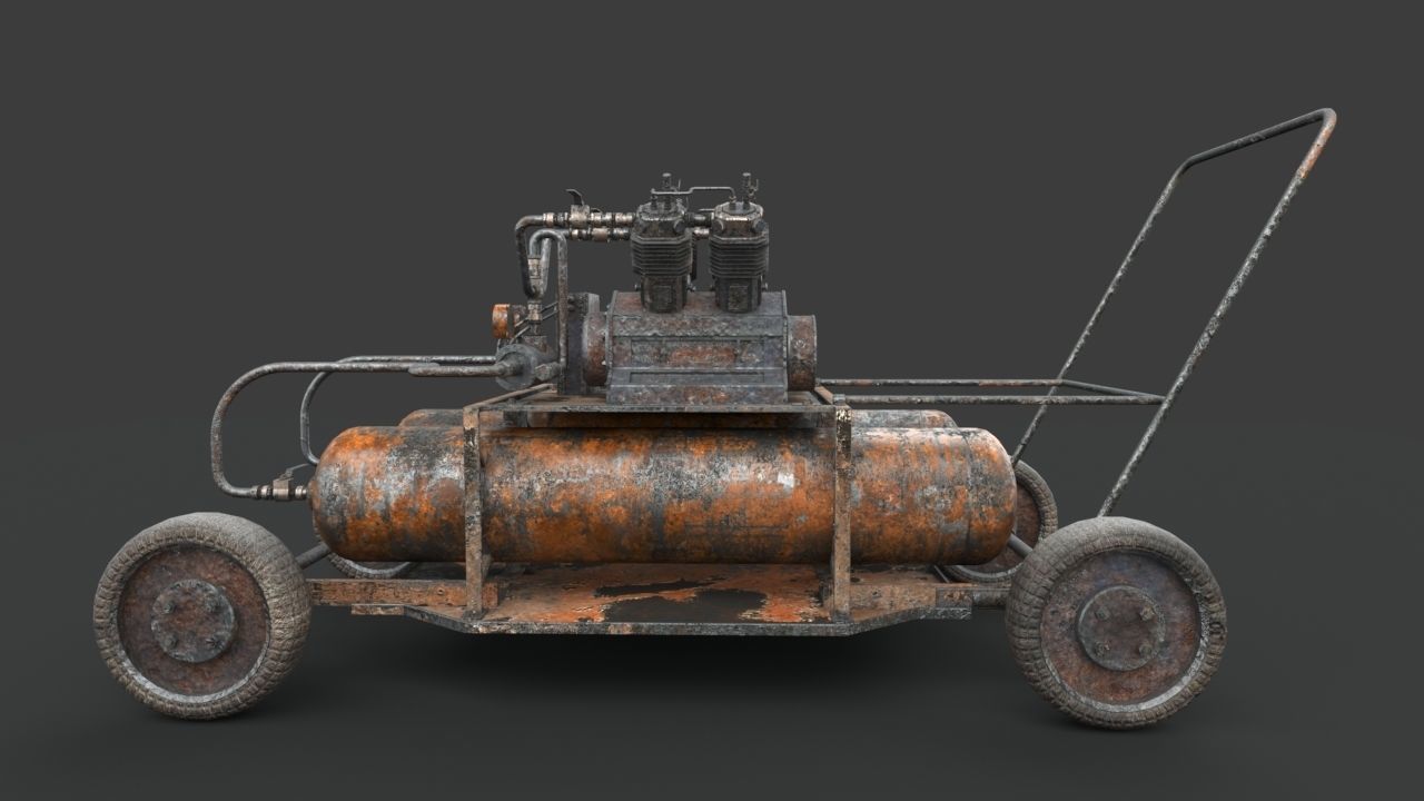 Rusted machinery device 3D model_5