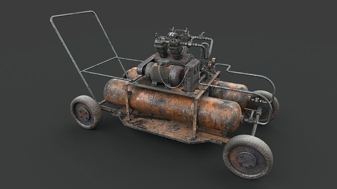 Rusted machinery device 3D model