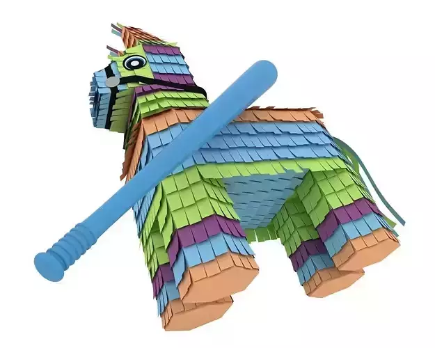 Pinata With Bat 3D model