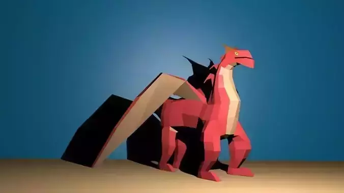 dragon low-poly origami