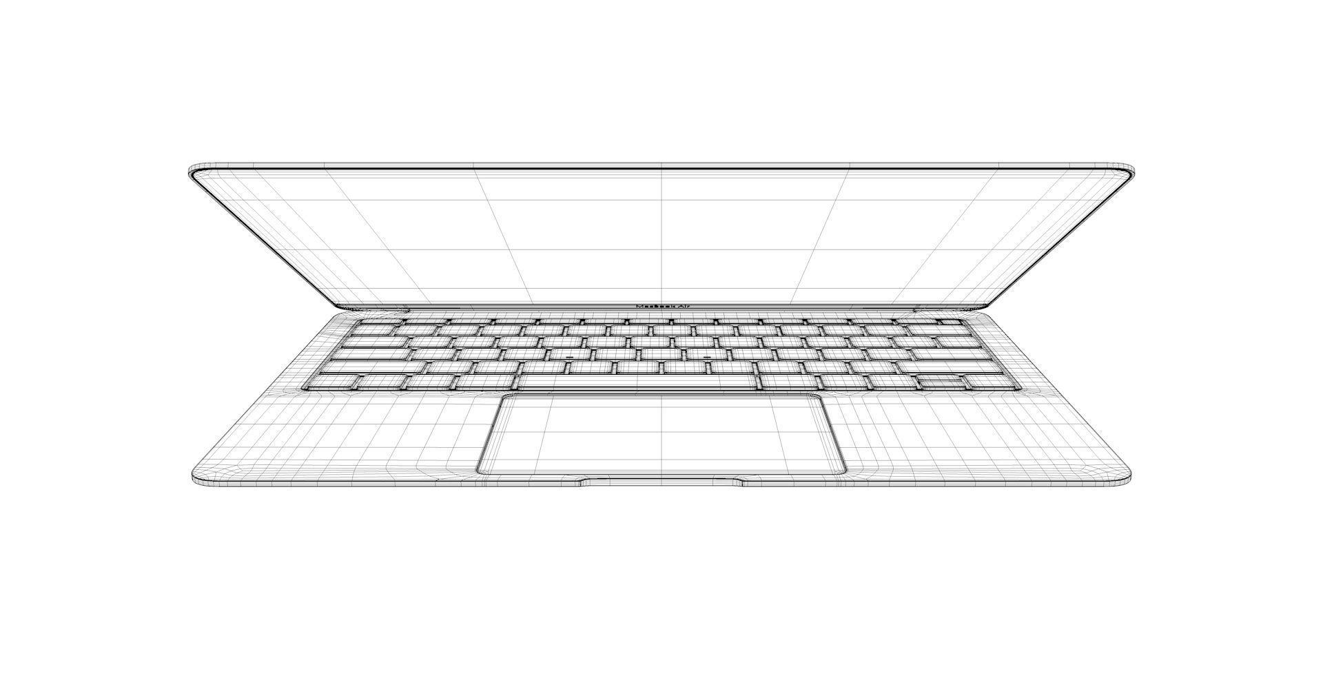 MacBook Air Low-poly 3D model_3