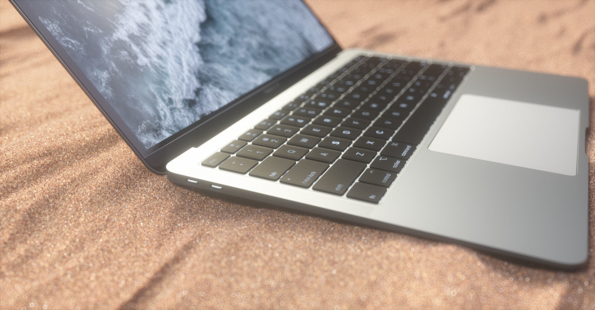 MacBook Air Low-poly 3D model_10