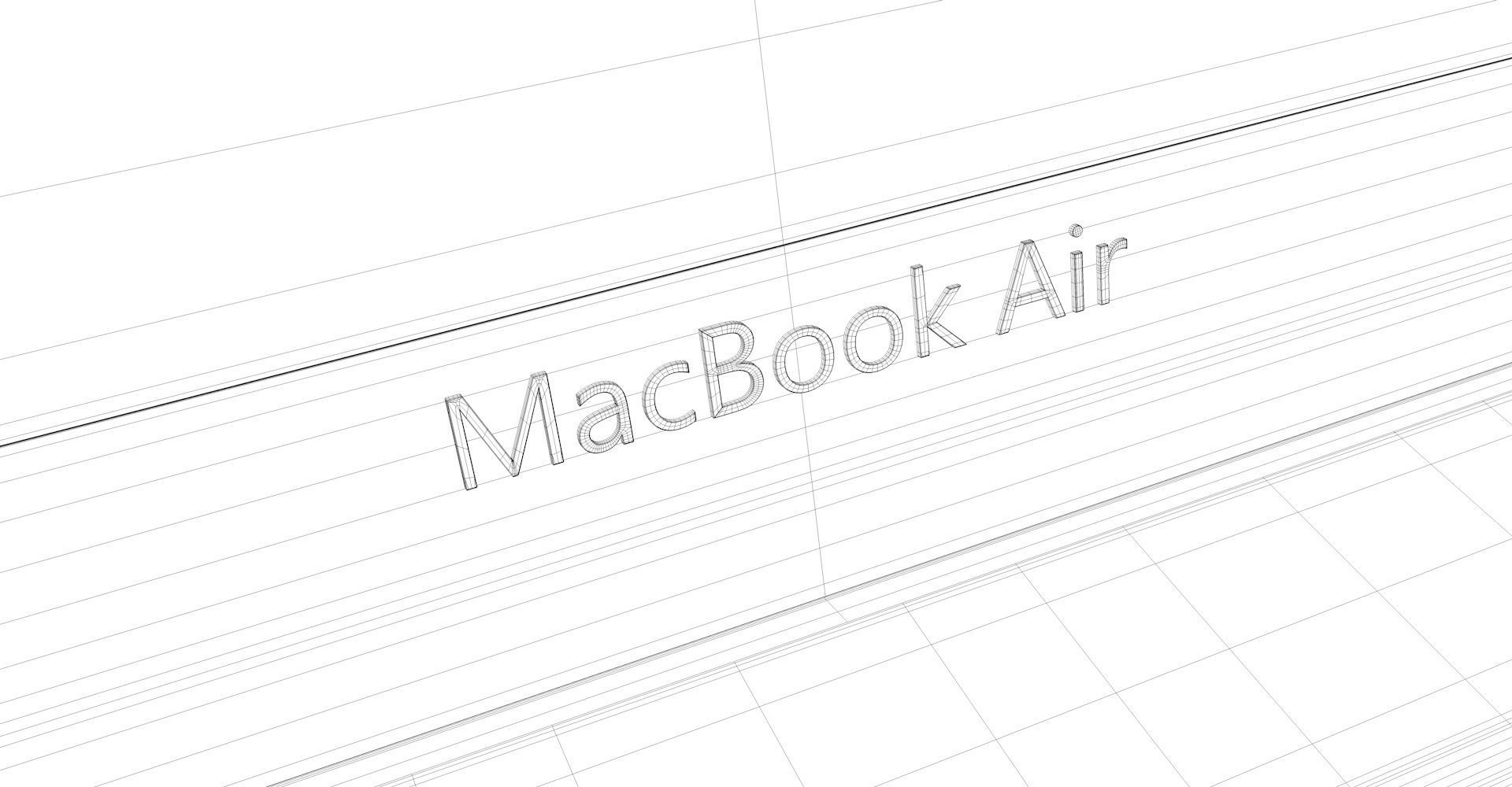MacBook Air Low-poly 3D model_29