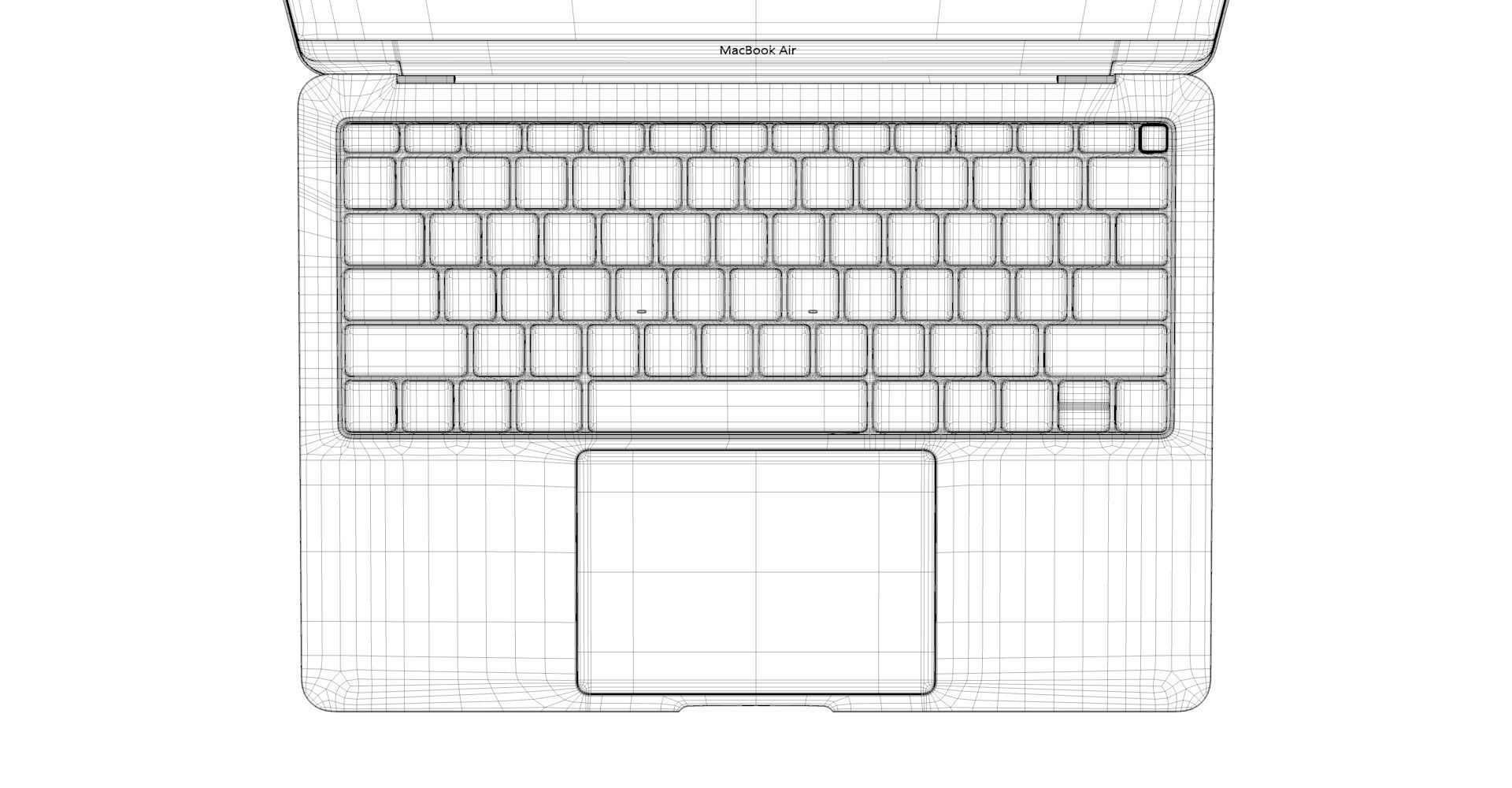 MacBook Air Low-poly 3D model_9