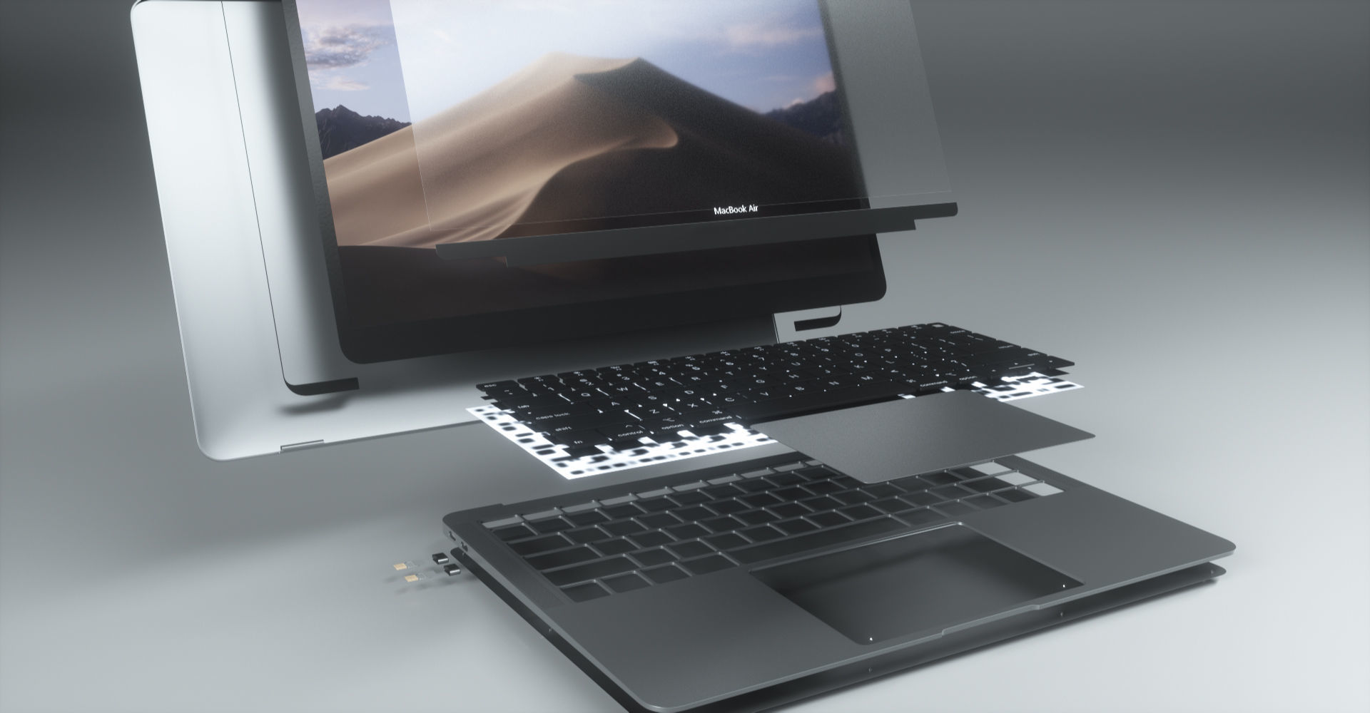MacBook Air Low-poly 3D model_41