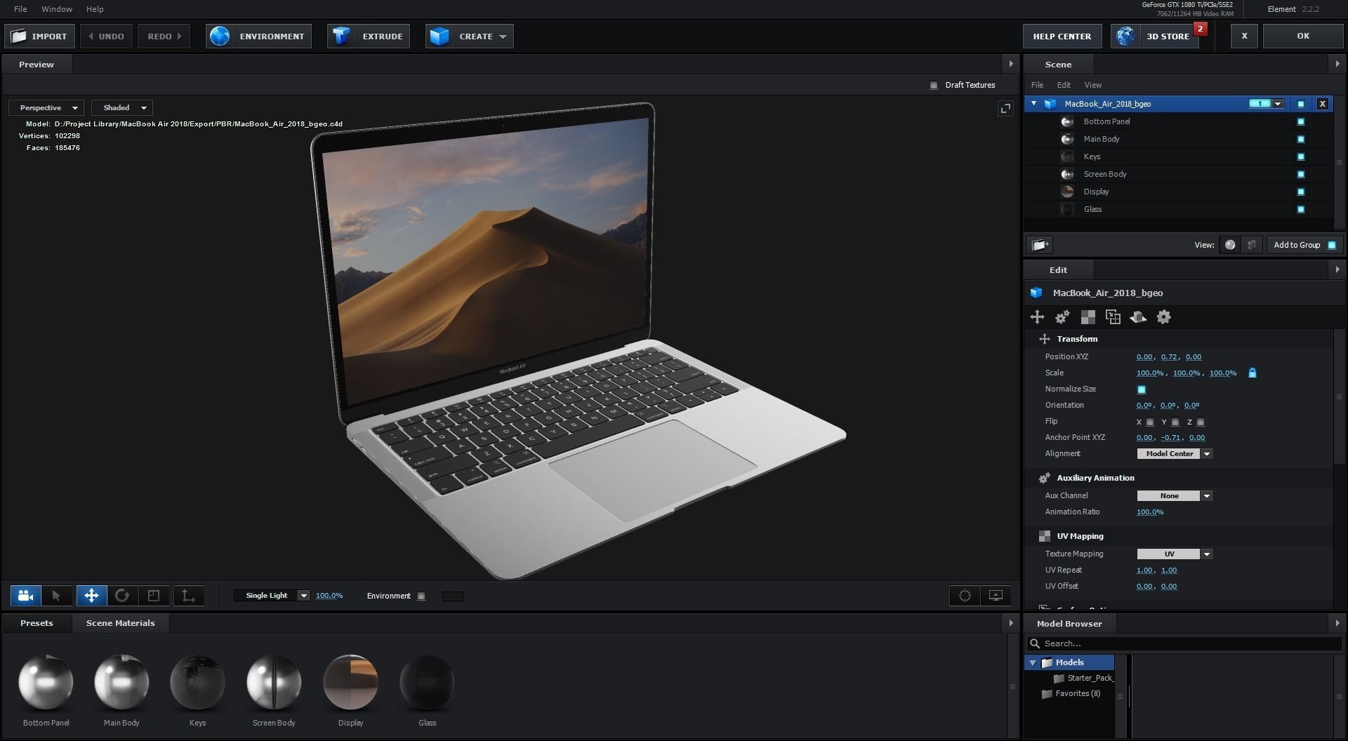 MacBook Air Low-poly 3D model_46