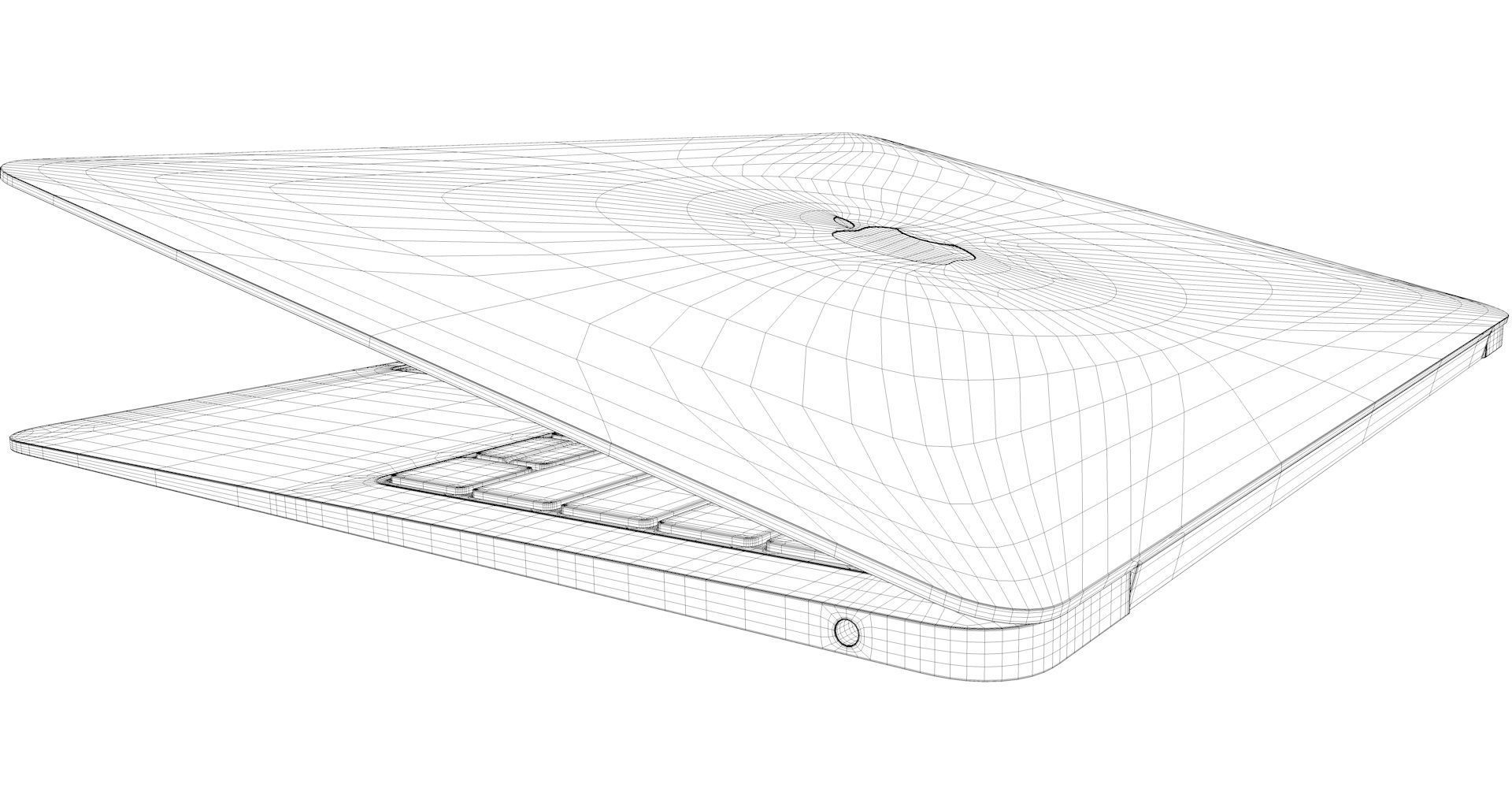 MacBook Air Low-poly 3D model_23