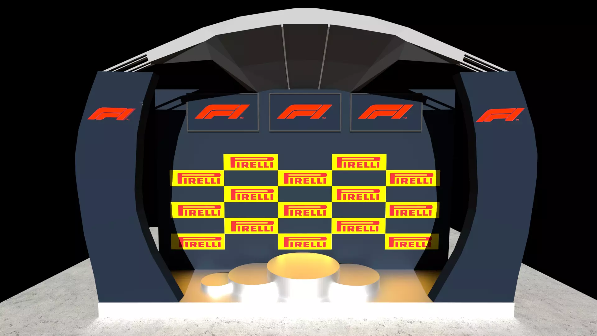 F1 2019 Podium GAME READY Low-poly 3D model