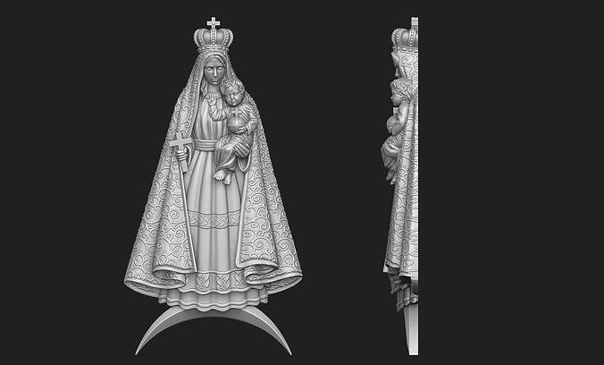 Virgen de la Caridad del Cobre Pendant 2 3D print model