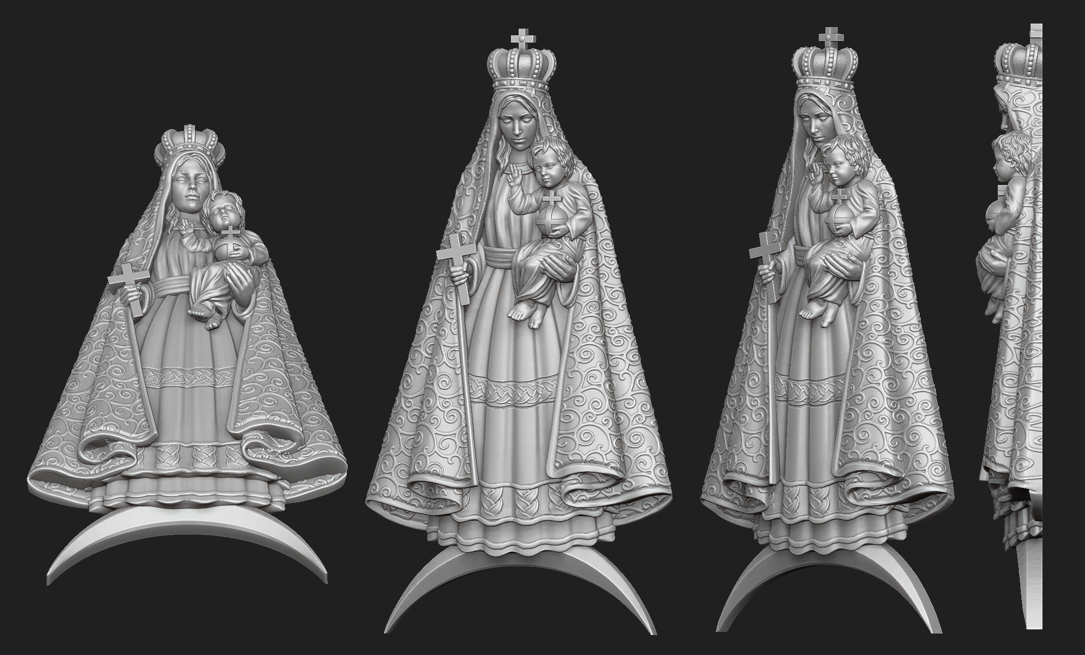 Virgen del Cobre Pendant Set 3D Model Collection_10