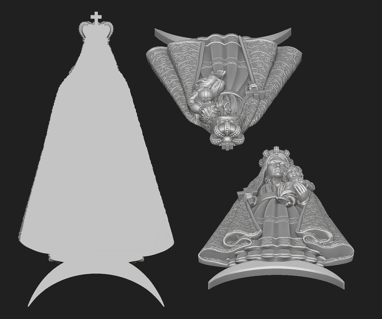 Virgen del Cobre Pendant Set 3D Model Collection_9