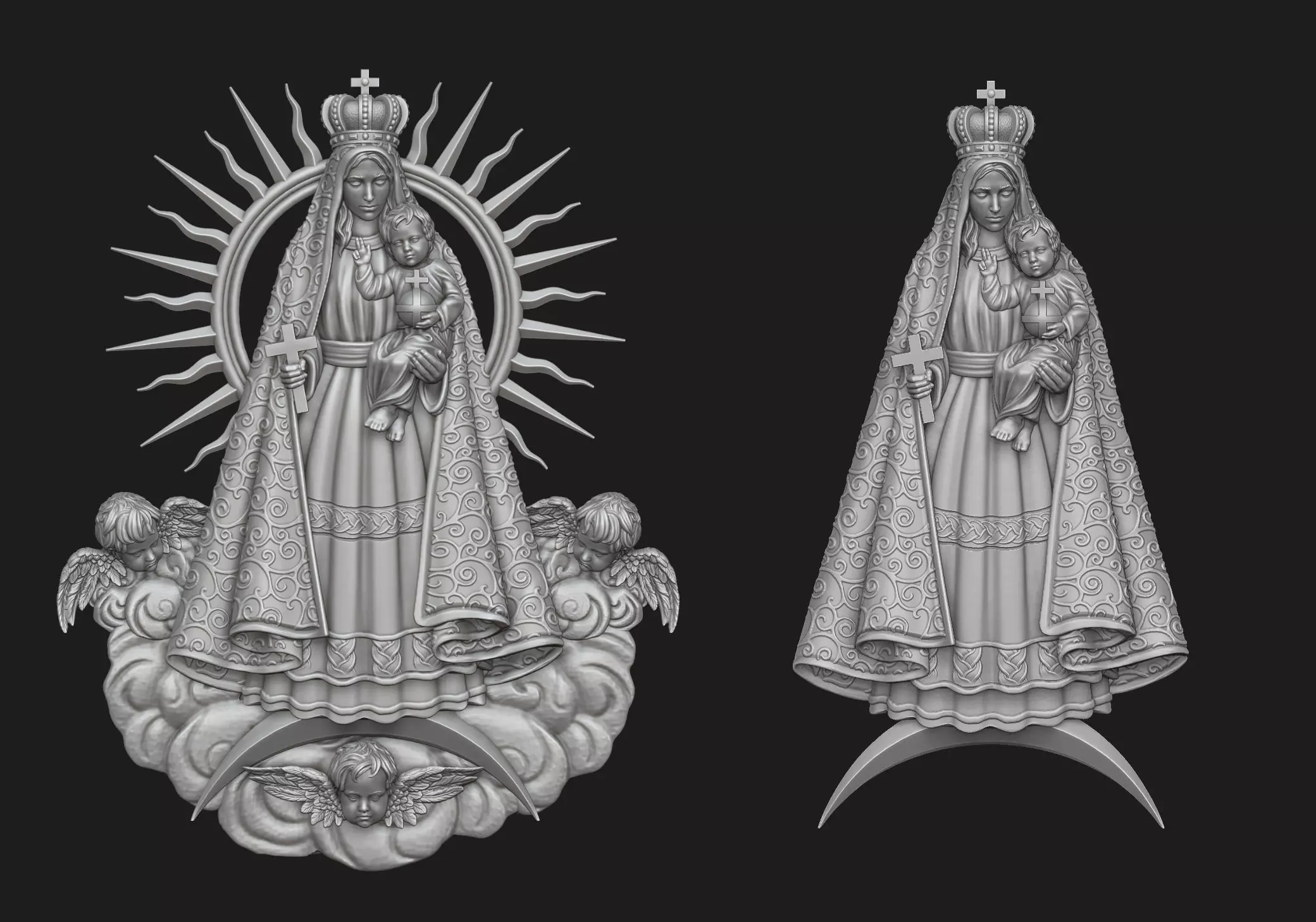 Virgen del Cobre Pendant Set 3D Model Collection_0
