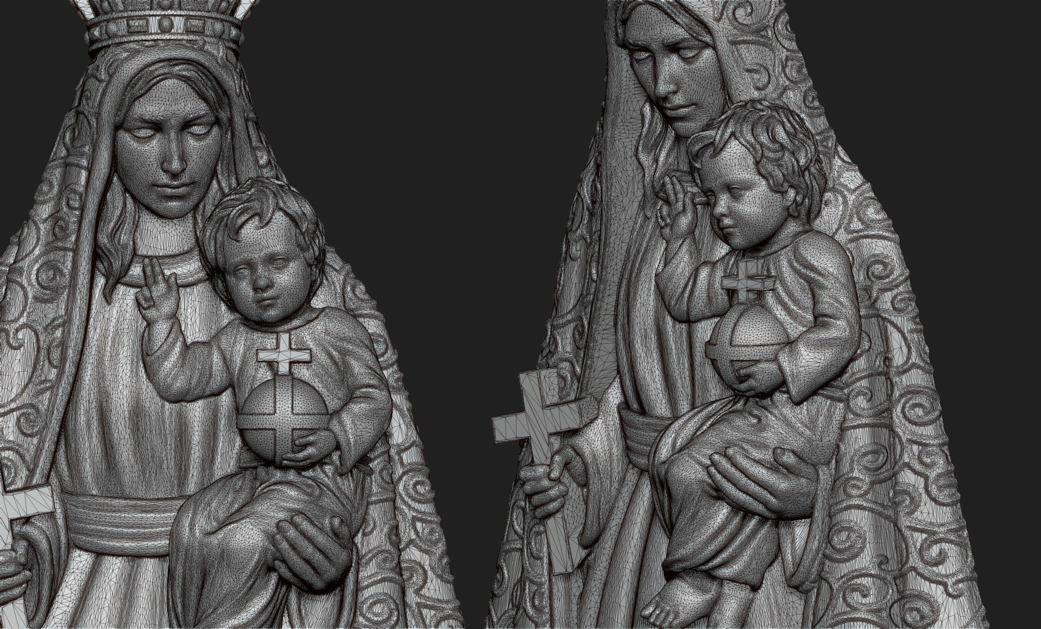 Virgen del Cobre Pendant Set 3D Model Collection_12