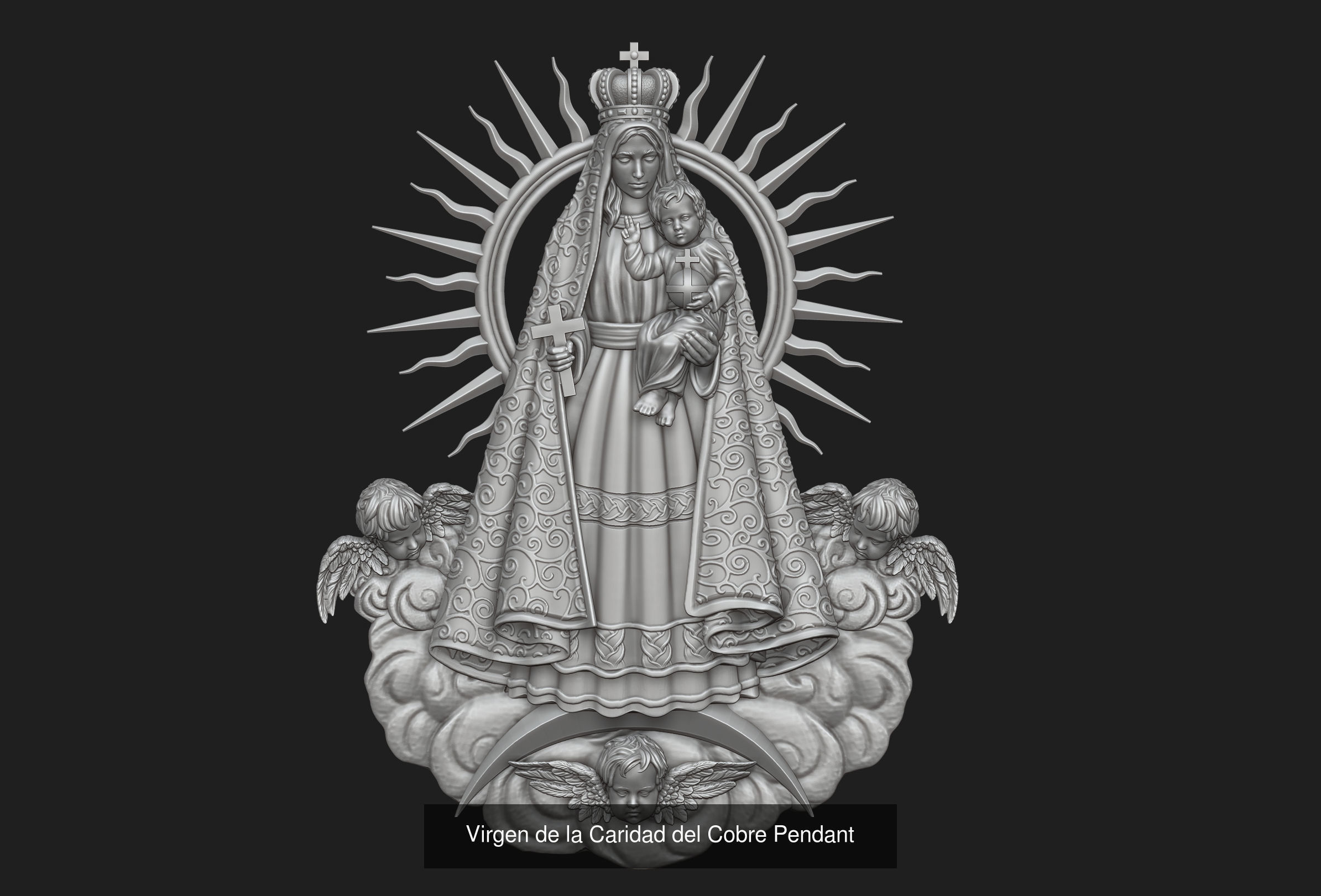 Virgen del Cobre Pendant Set 3D Model Collection_2