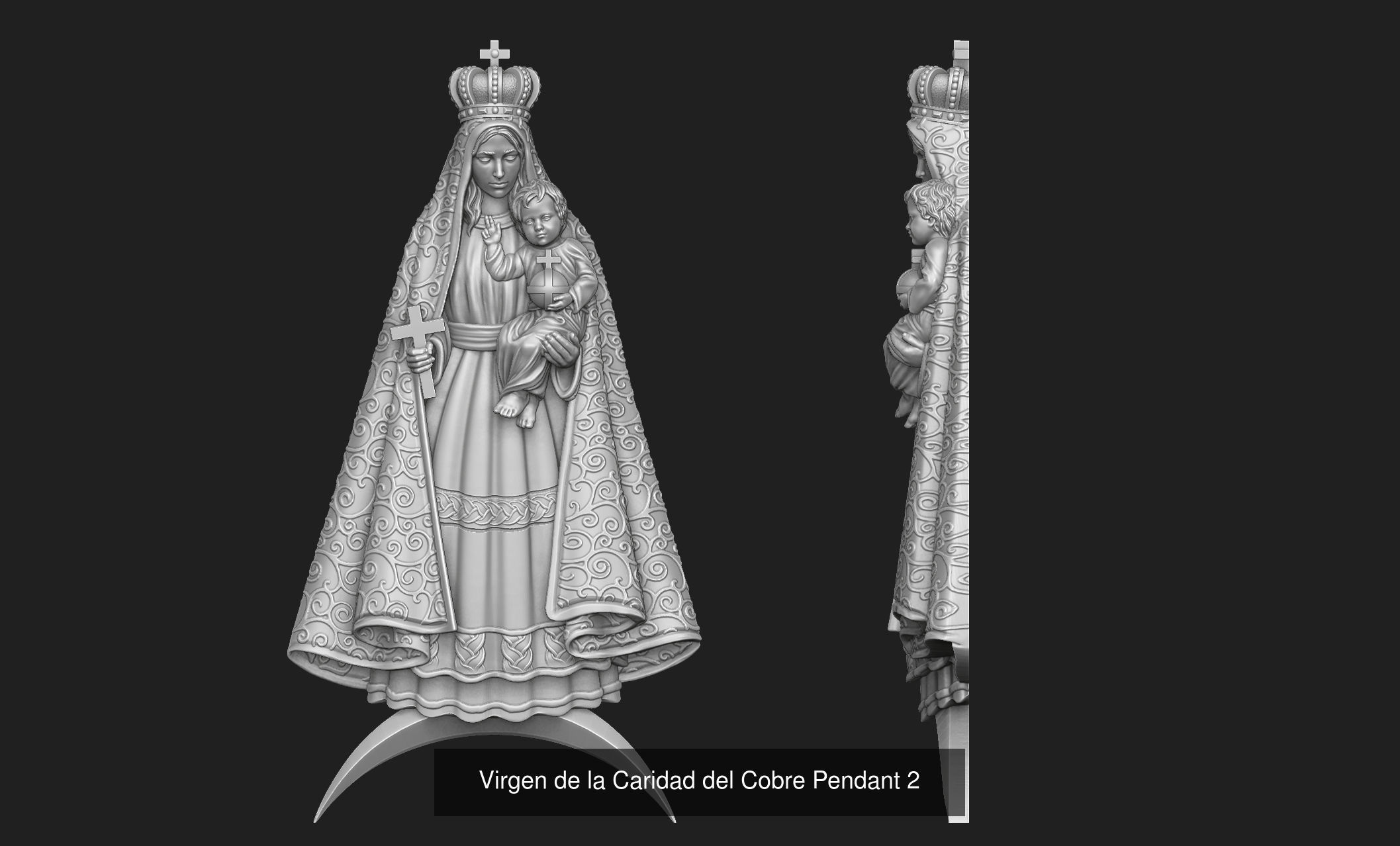 Virgen del Cobre Pendant Set 3D Model Collection_3