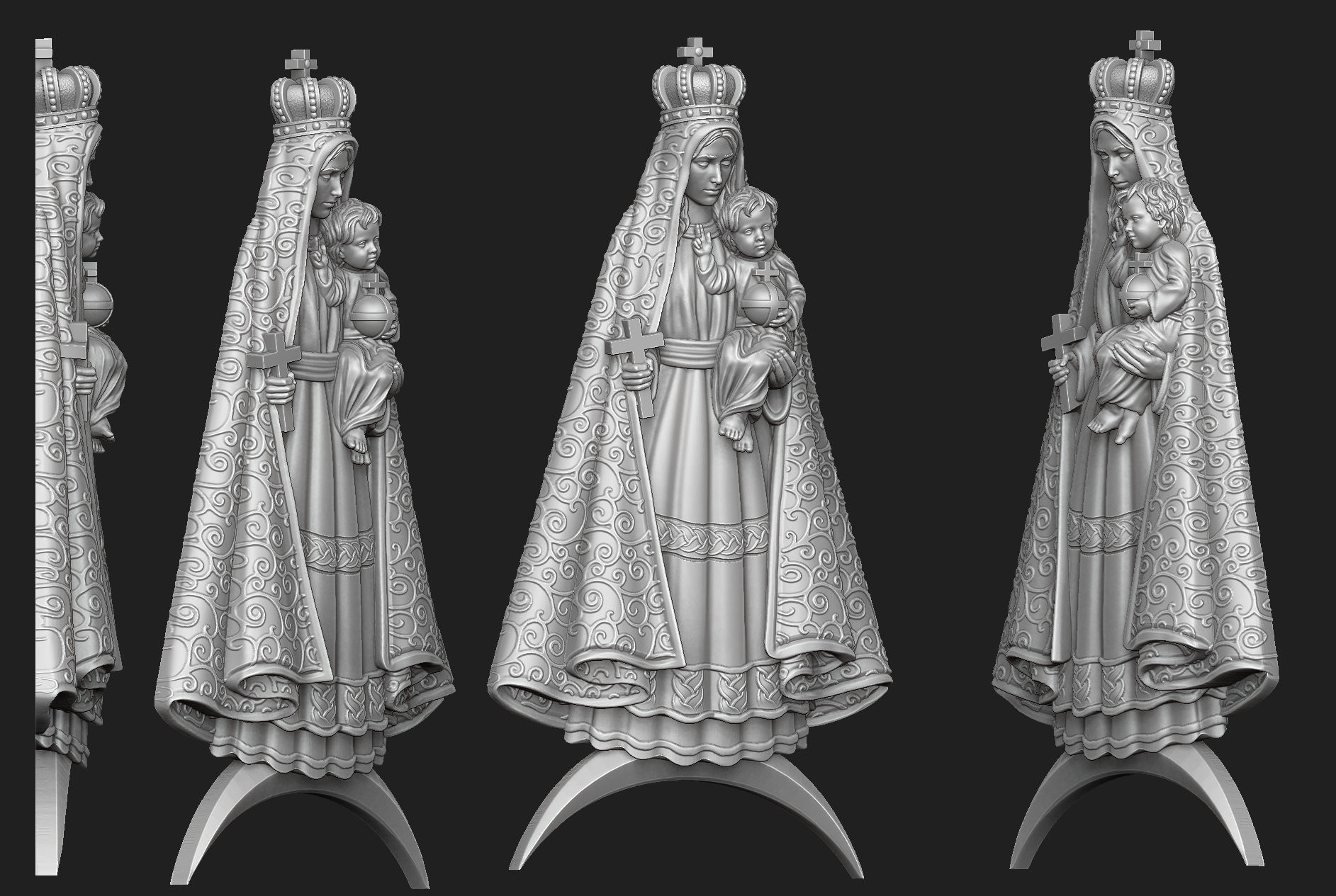 Virgen del Cobre Pendant Set 3D Model Collection_11