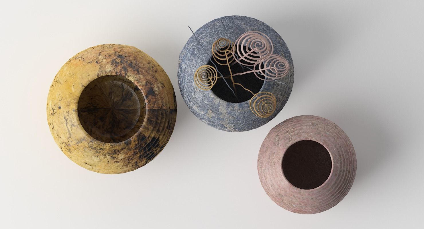 Vases Flowerpot Low-poly 3D model_6