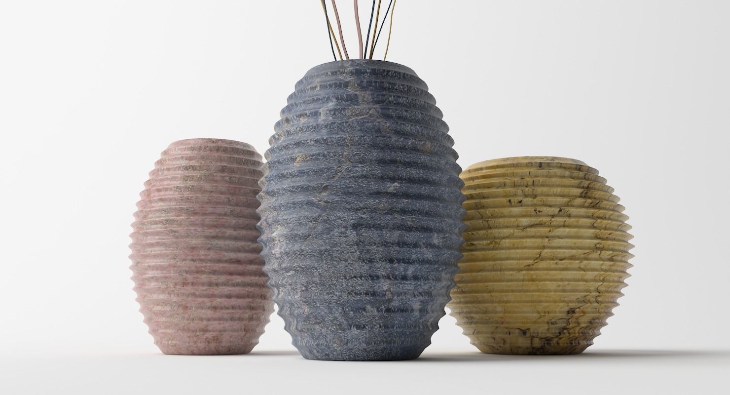 Vases Flowerpot Low-poly 3D model_4