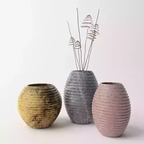 Vases Flowerpot Low-poly 3D model