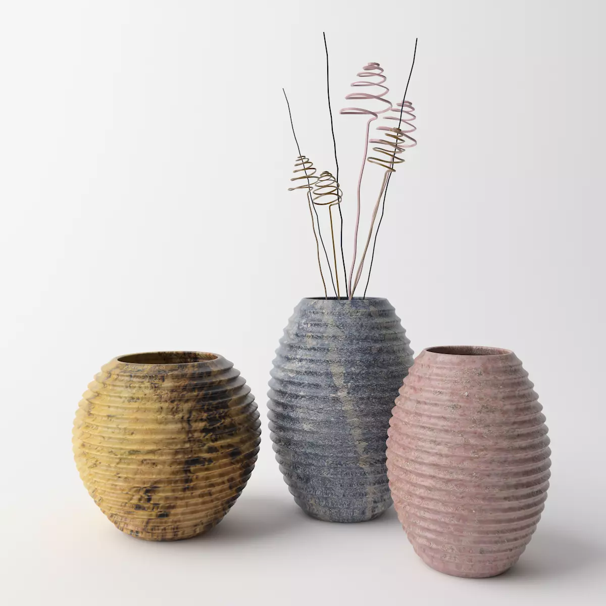 Vases Flowerpot Low-poly 3D model_0