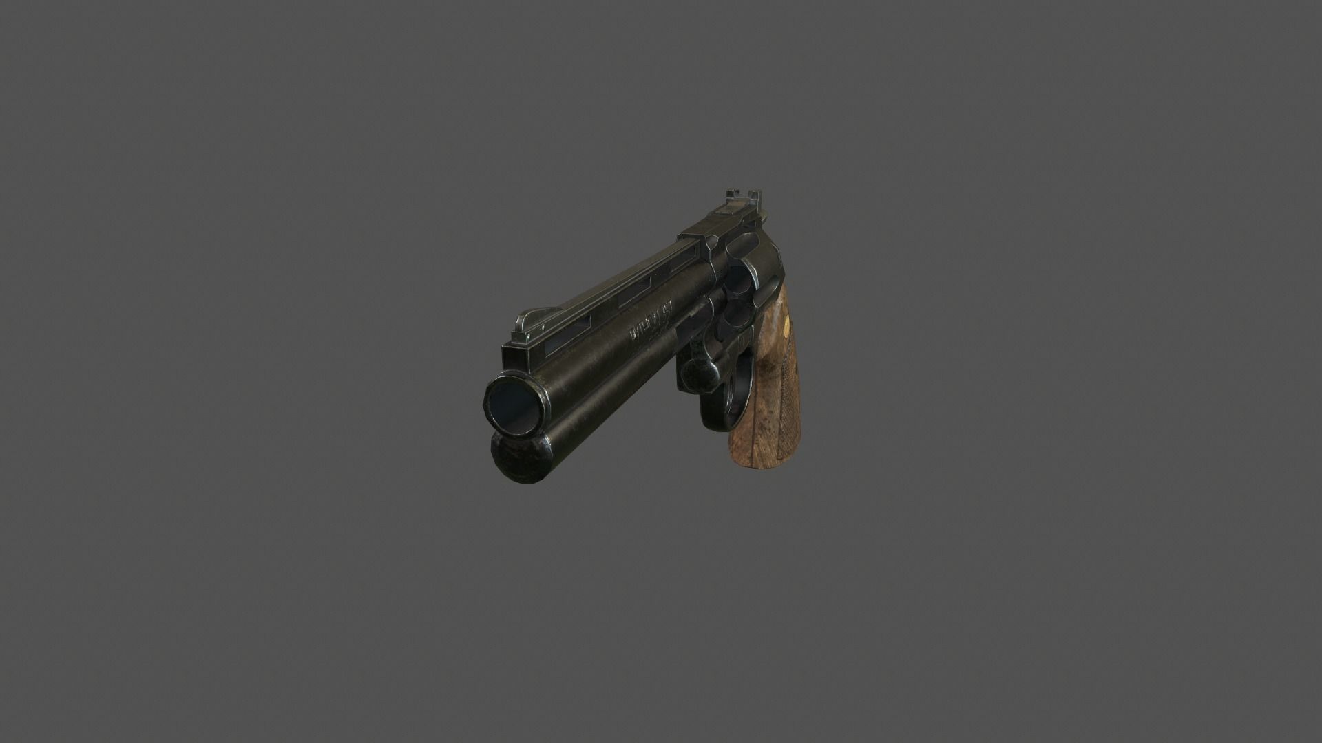 Magnum Gun Low-poly 3D model_3