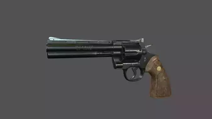 Magnum Gun Low-poly 3D model
