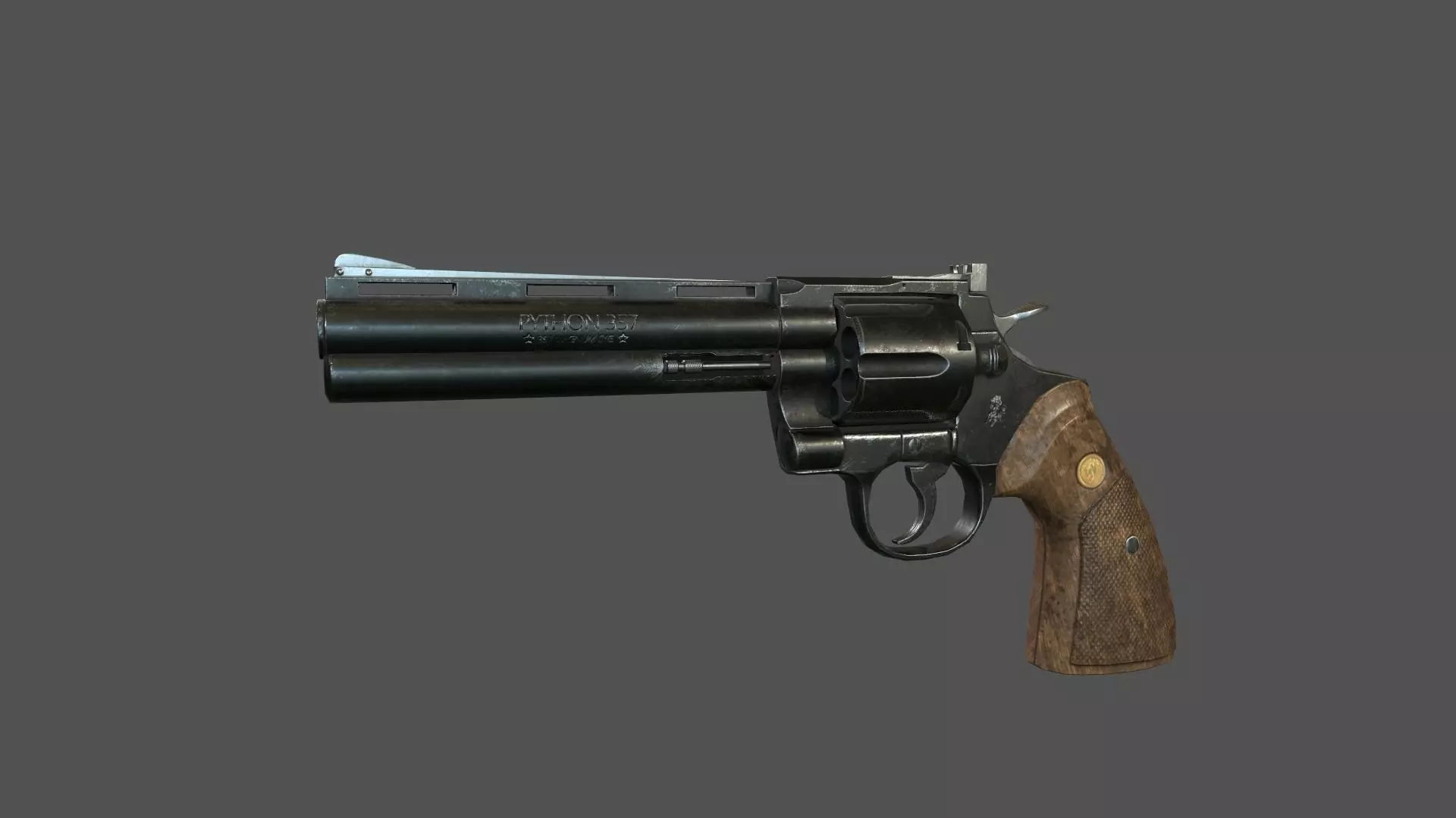 Magnum Gun Low-poly 3D model_0