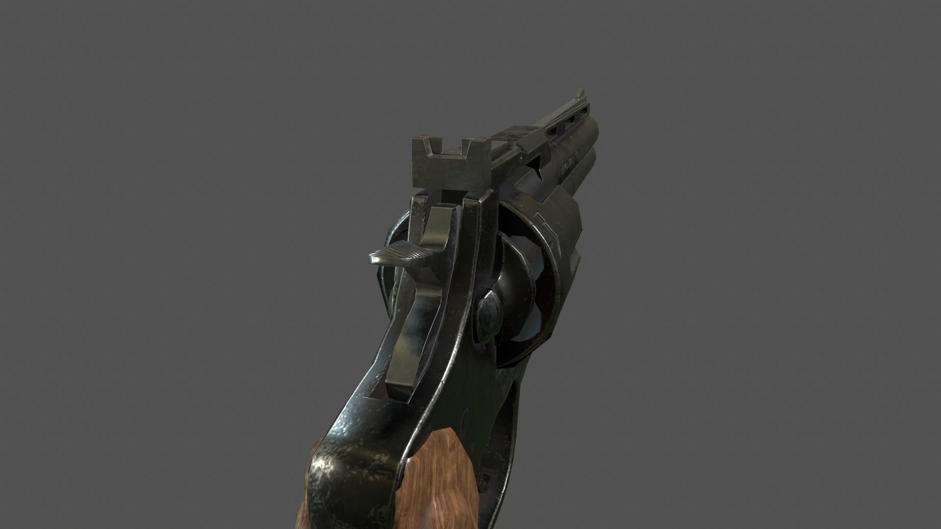 Magnum Gun Low-poly 3D model_7
