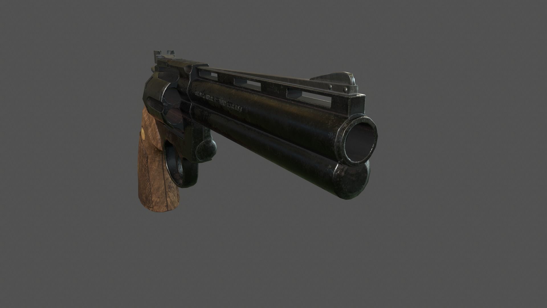 Magnum Gun Low-poly 3D model_6