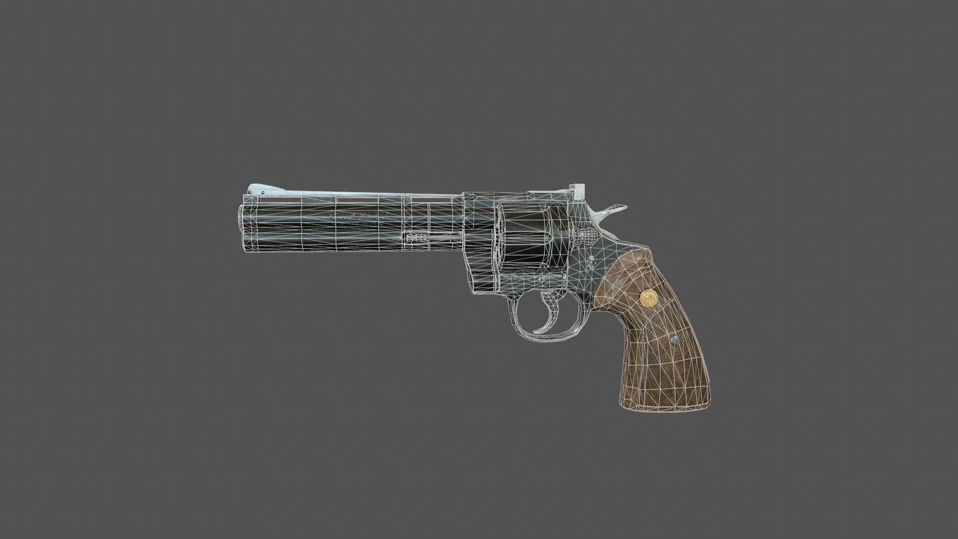 Magnum Gun Low-poly 3D model_2