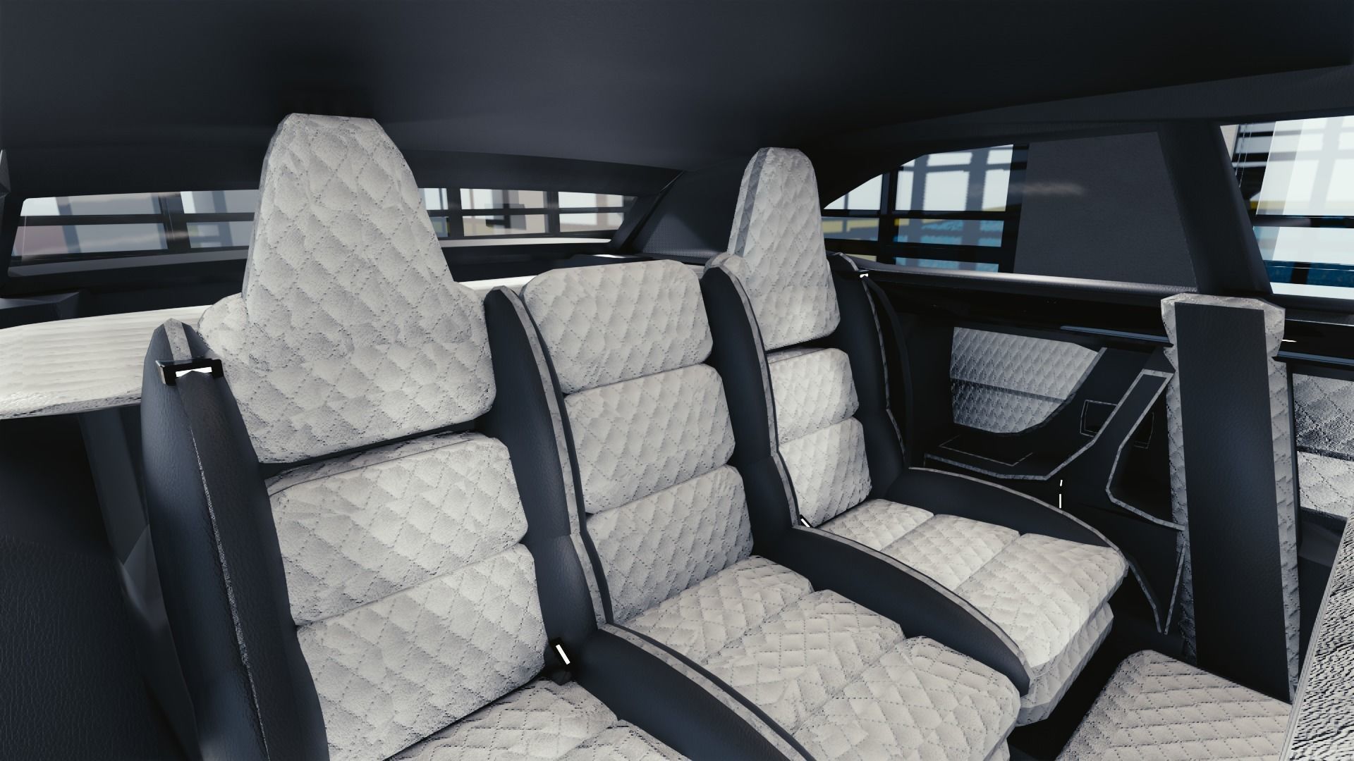 BLENDER EEVEE Brandless Mid Size 2 door shooting brake Low-poly 3D model_9