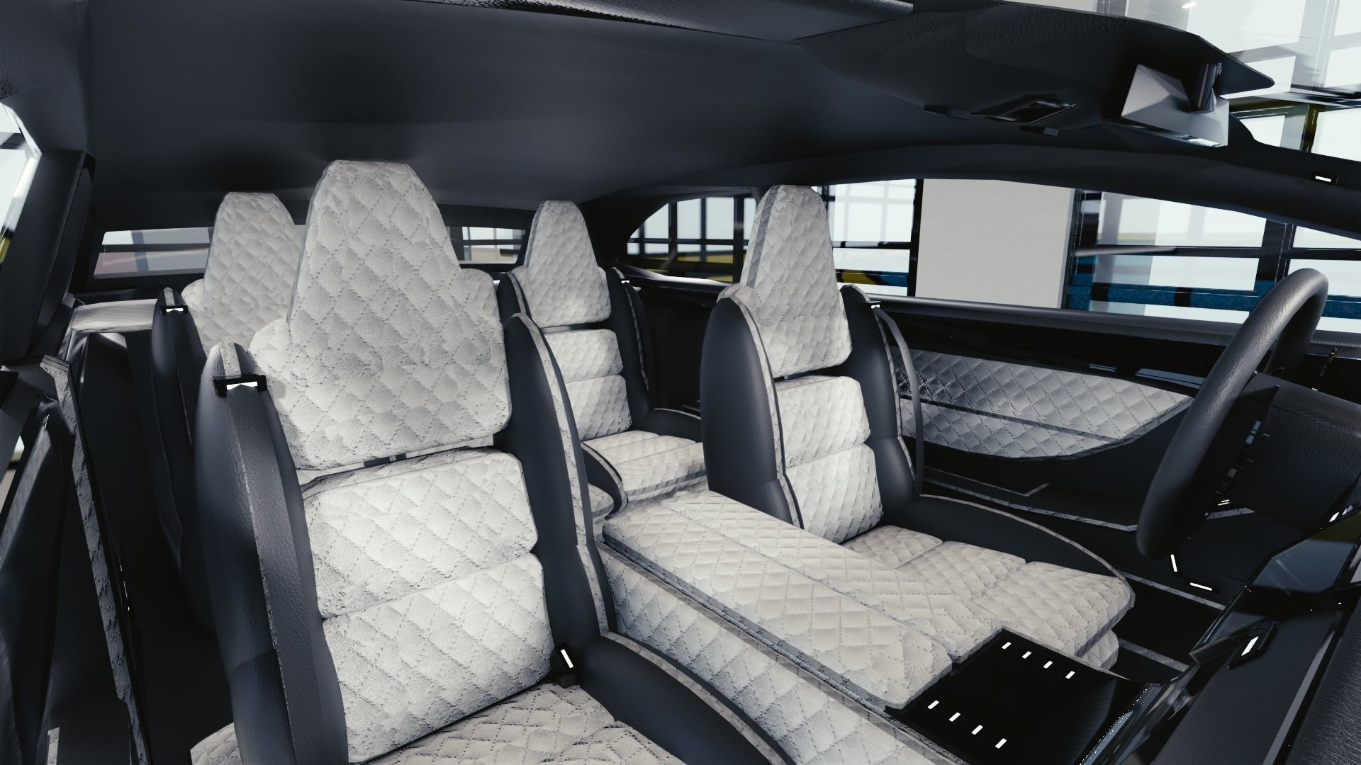 BLENDER EEVEE Brandless Mid Size 2 door shooting brake Low-poly 3D model_7