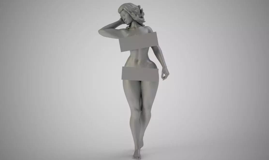 Topless Woman 3D print model_0