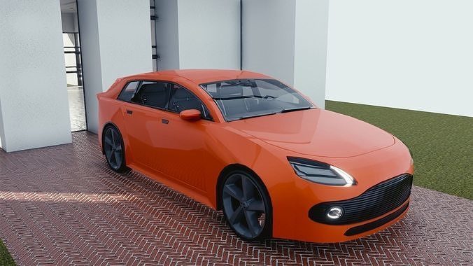 BLENDER EEVEE Brandless Mid Size 4 door suv Low-poly 3D model