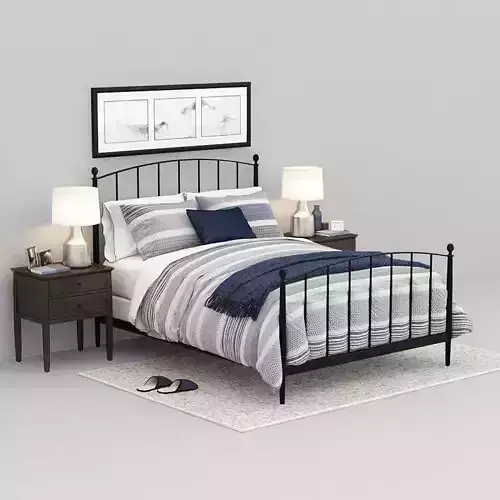 crate and barrel Mason Shadow Queen Bed 3D model
