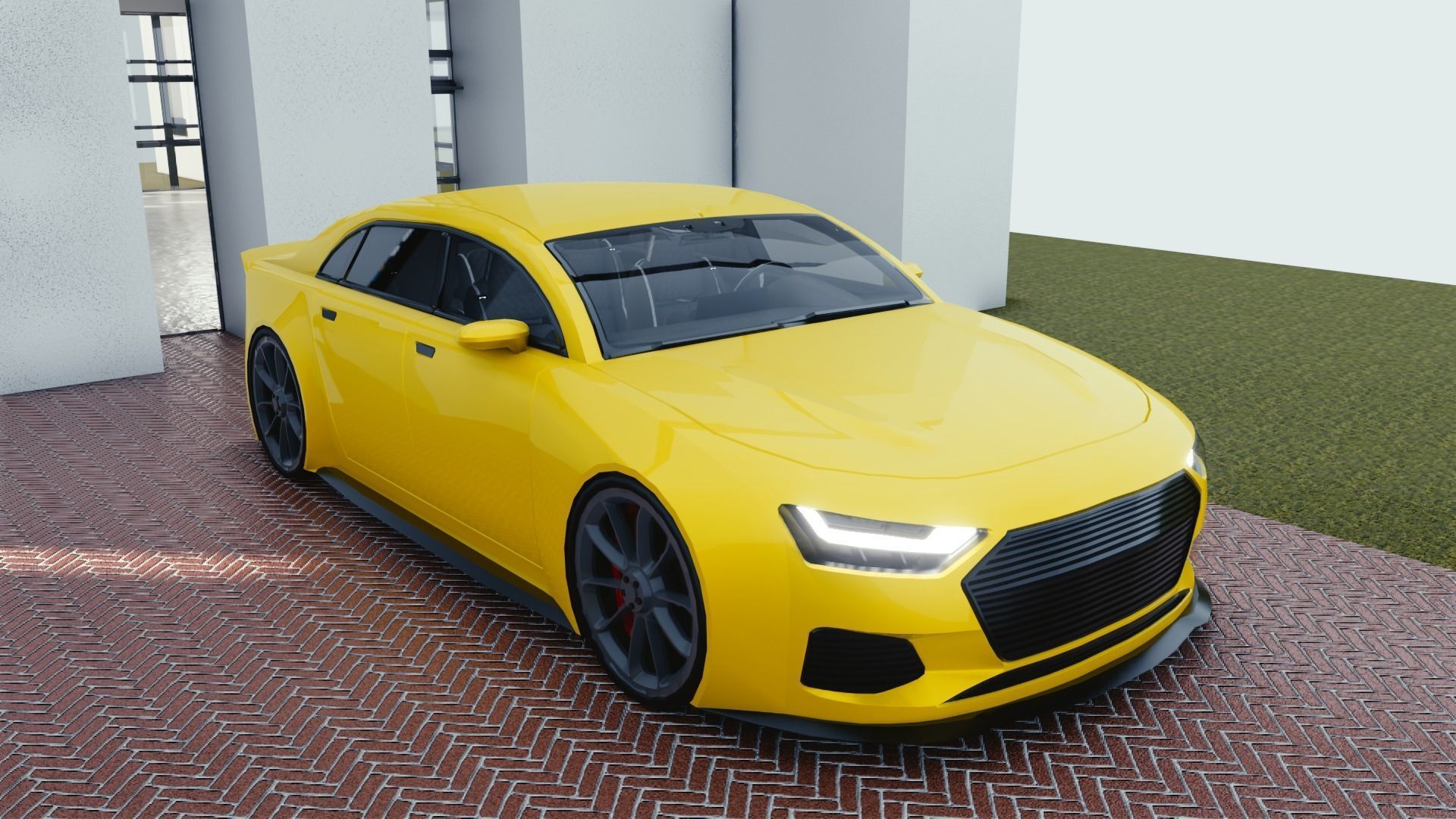 3d Model Blender Eevee Brandless Small 4 Door 1