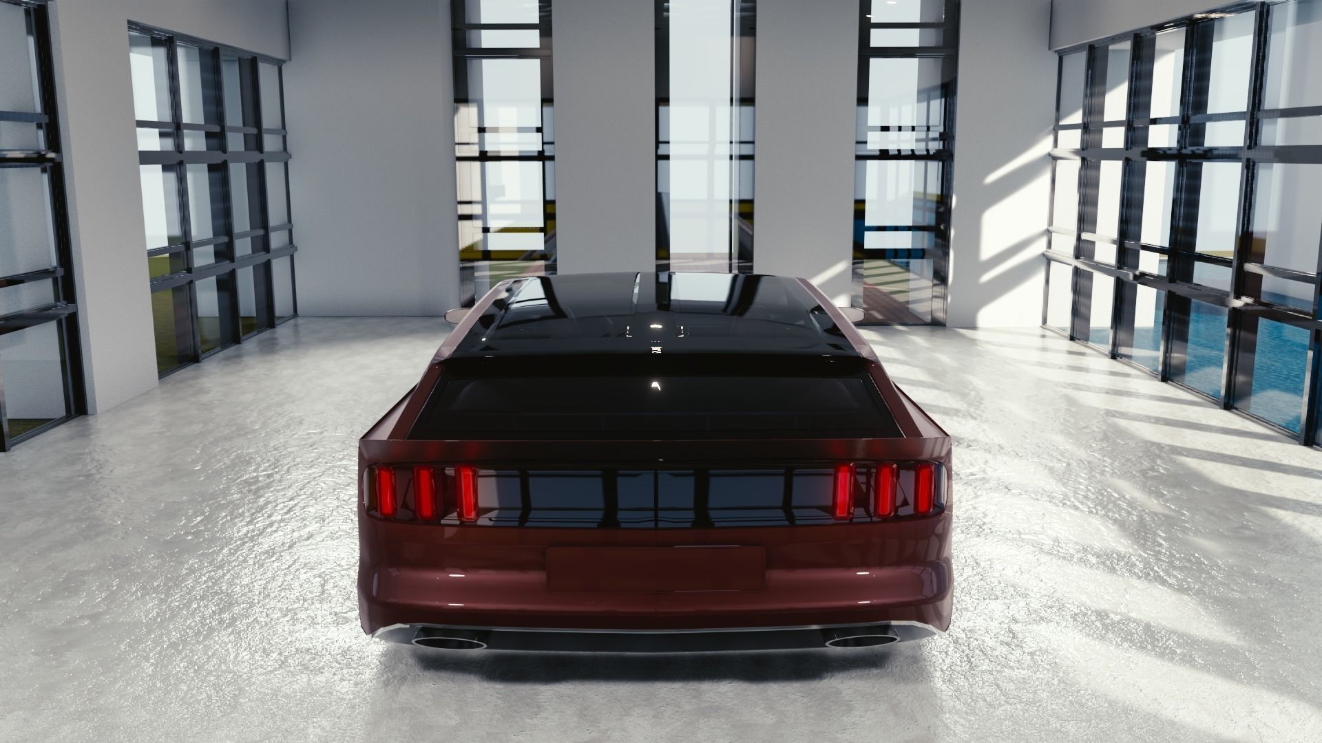 BLENDER EEVEE Brandless Sports GT shooting brake Low-poly 3D model_6
