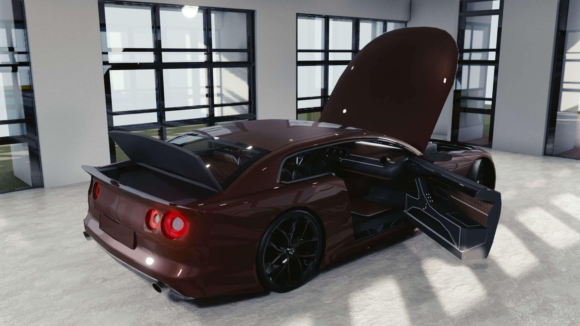 BLENDER EEVEE Brandless Sports GT  Low-poly 3D model_9