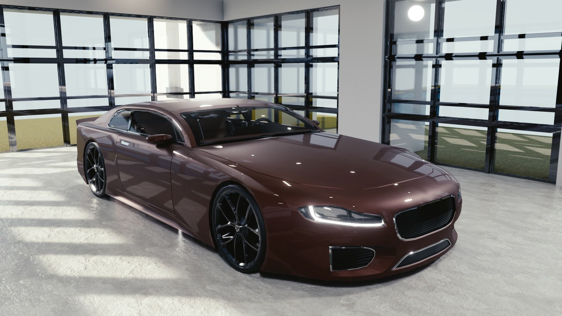 BLENDER EEVEE Brandless Sports GT  Low-poly 3D model_2