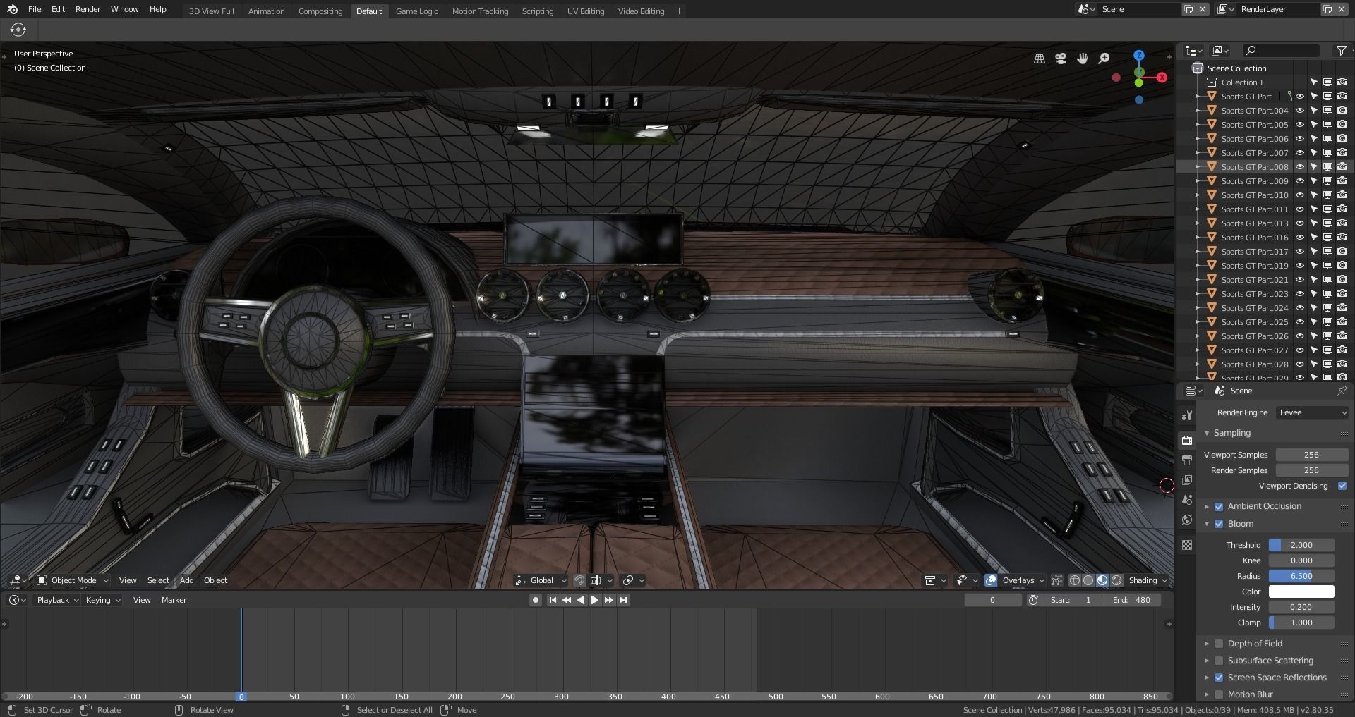 BLENDER EEVEE Brandless Sports GT  Low-poly 3D model_12