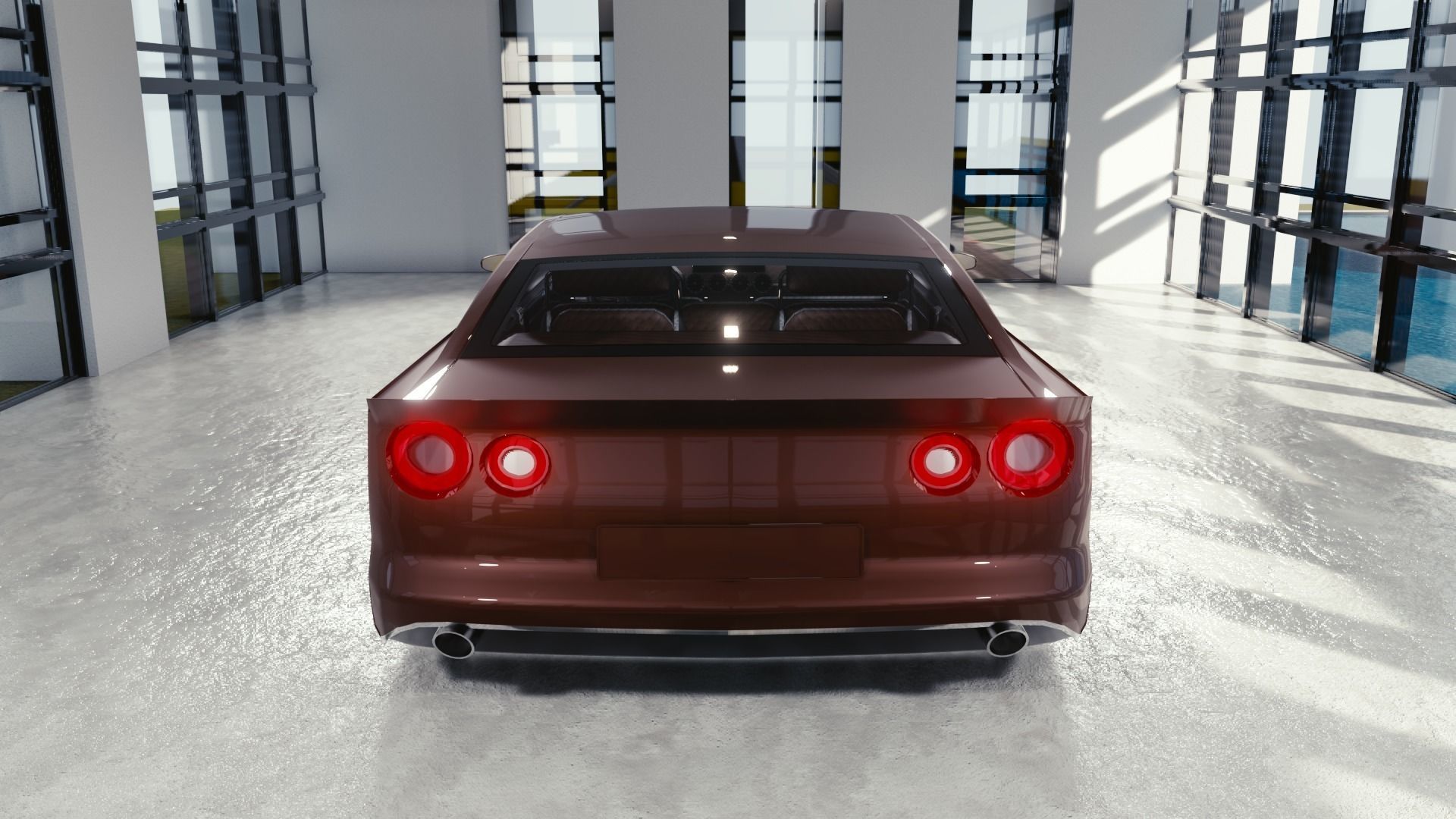 BLENDER EEVEE Brandless Sports GT  Low-poly 3D model_5