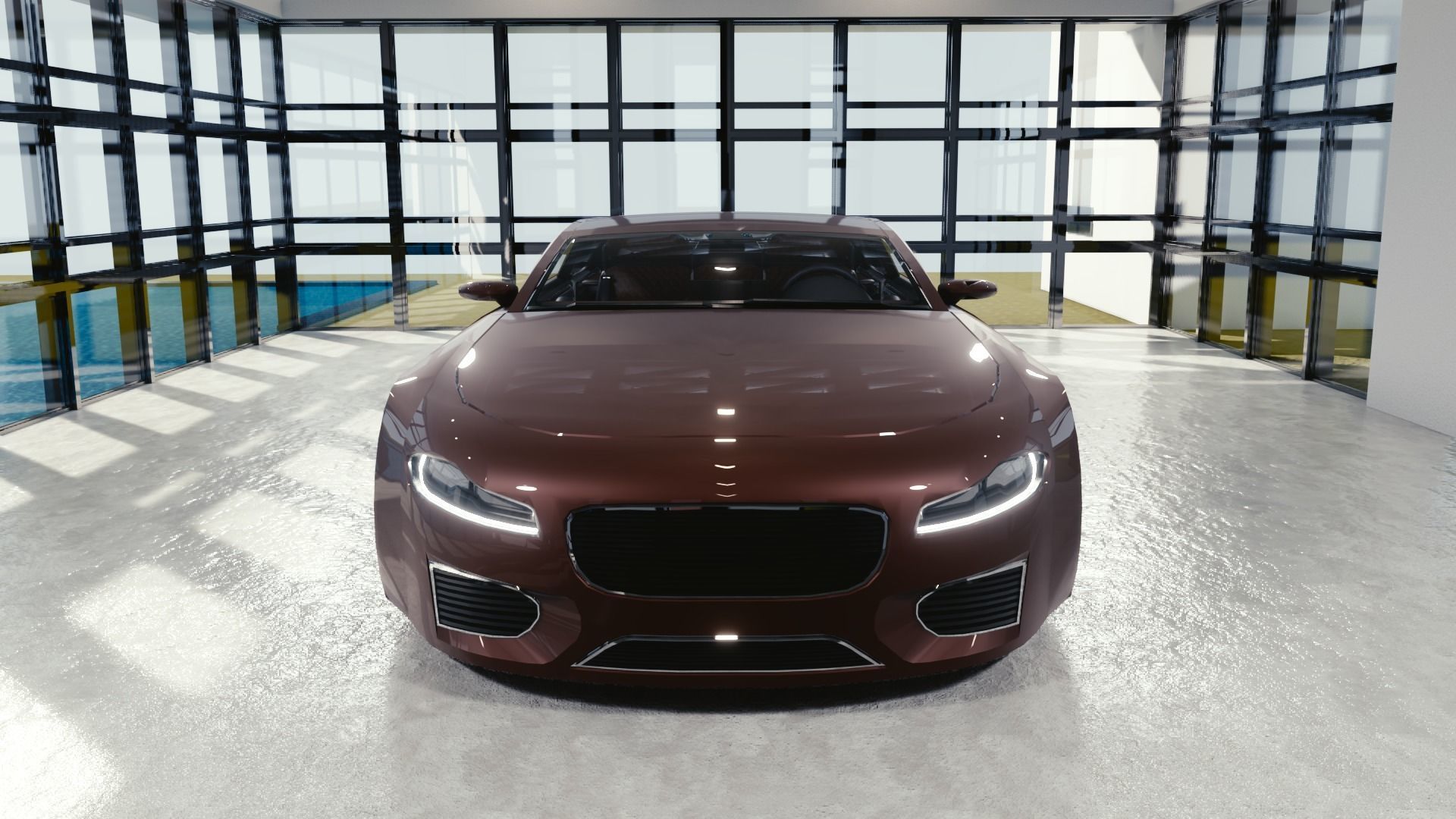 BLENDER EEVEE Brandless Sports GT  Low-poly 3D model_4