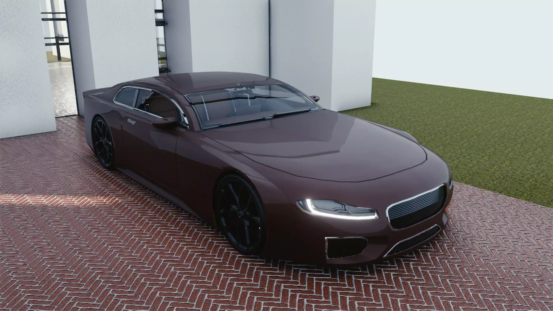 BLENDER EEVEE Brandless Sports GT  Low-poly 3D model_0