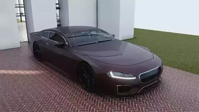 BLENDER EEVEE Brandless Sports GT  Low-poly 3D model