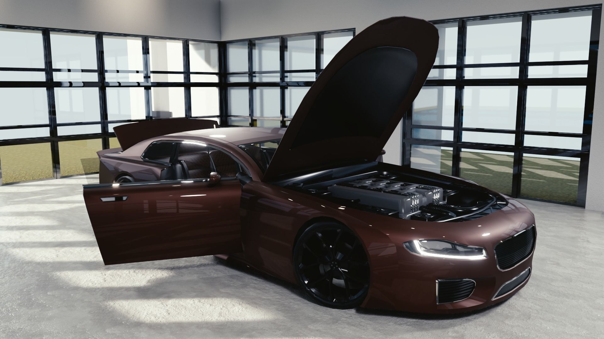 BLENDER EEVEE Brandless Sports GT  Low-poly 3D model_8