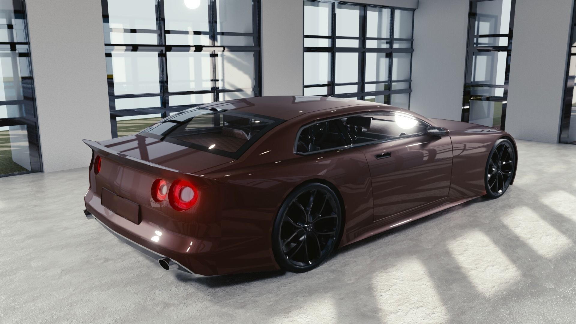 BLENDER EEVEE Brandless Sports GT  Low-poly 3D model_3